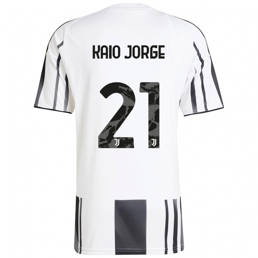 ילדים קאיו ז'ורז'ה #21 לבן שחור ג'רזי ביתית 2025/26 חולצה קצרה