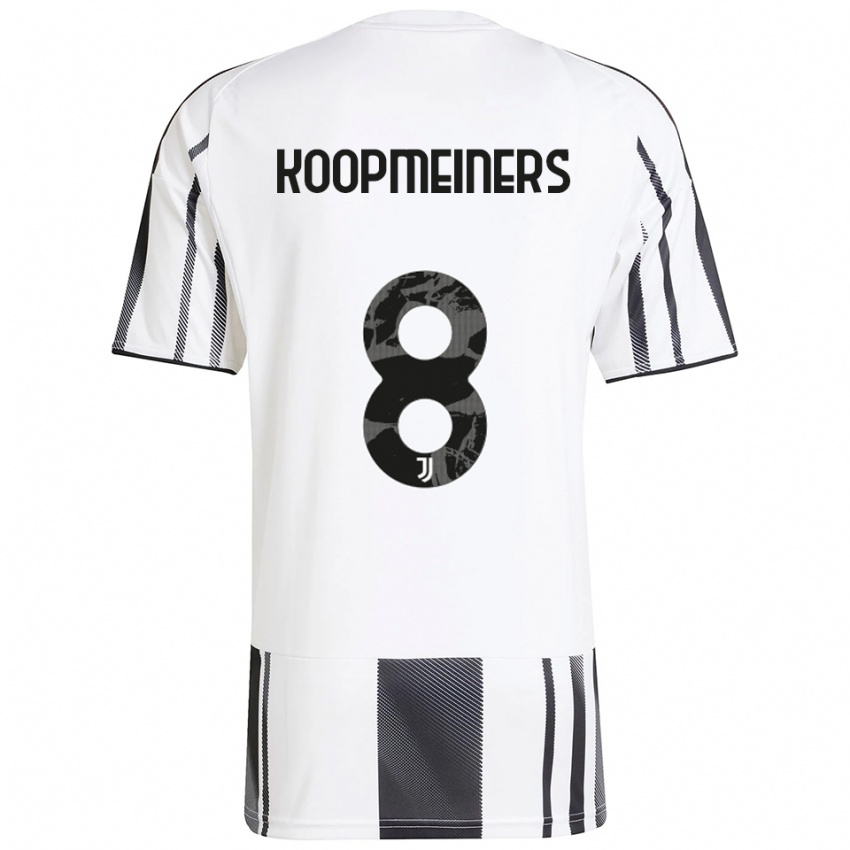 ילדים טון קופמיינרס #8 לבן שחור ג'רזי ביתית 2025/26 חולצה קצרה