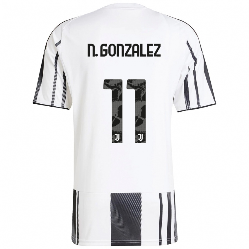ילדים ניקולאס גונסאלס #11 לבן שחור ג'רזי ביתית 2025/26 חולצה קצרה