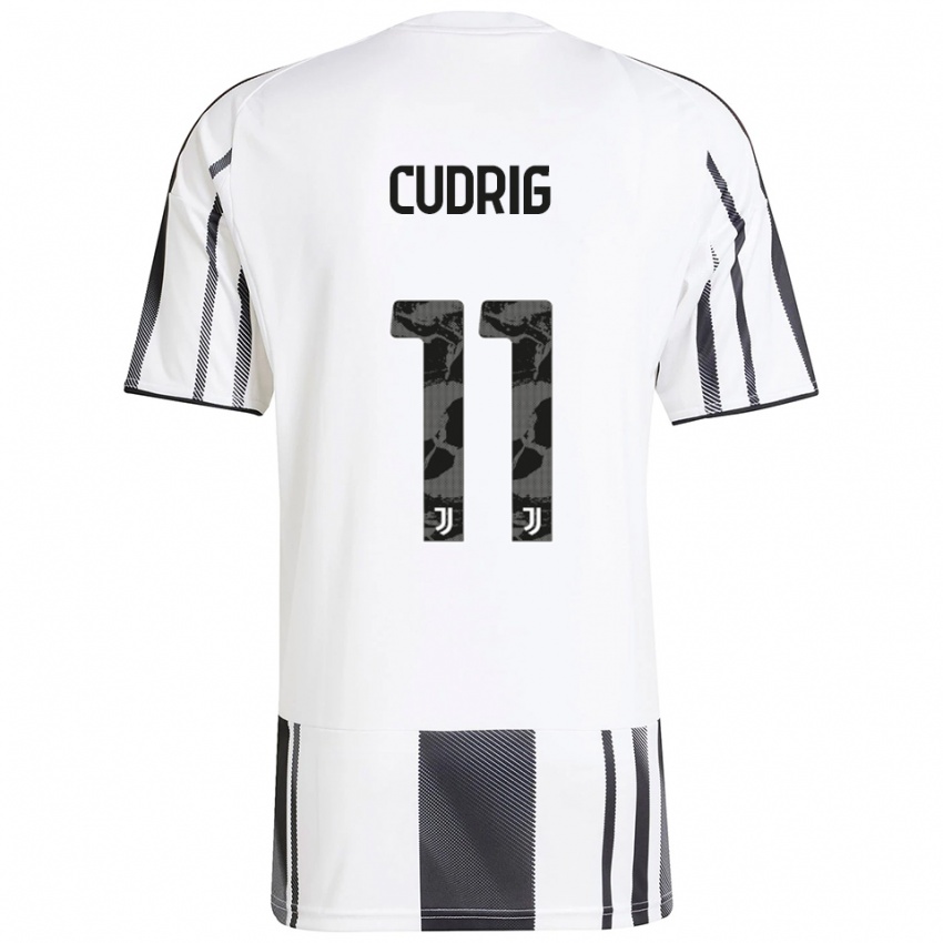 ילדים Nicolò Cudrig #11 לבן שחור ג'רזי ביתית 2025/26 חולצה קצרה