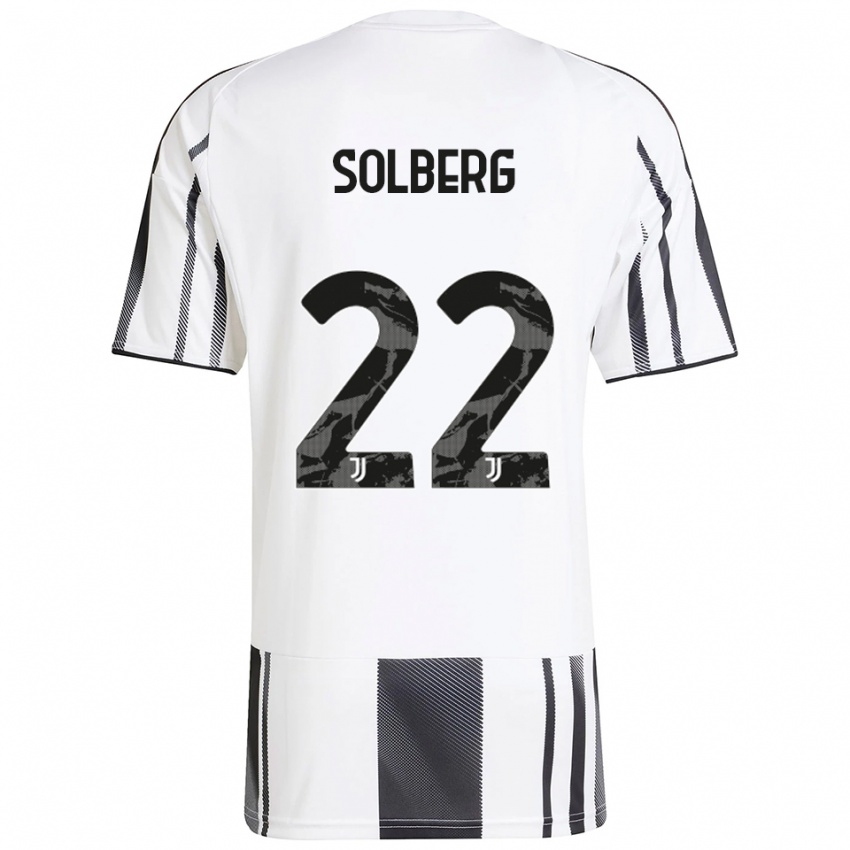 ילדים אליאס סולברג #22 לבן שחור ג'רזי ביתית 2025/26 חולצה קצרה