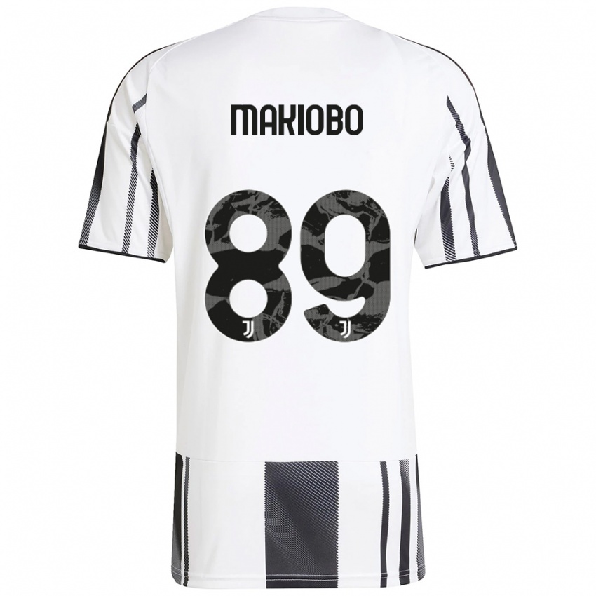 ילדים Grady Makiobo #89 לבן שחור ג'רזי ביתית 2025/26 חולצה קצרה