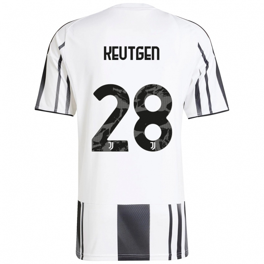 ילדים Enzo Keutgen #28 לבן שחור ג'רזי ביתית 2025/26 חולצה קצרה