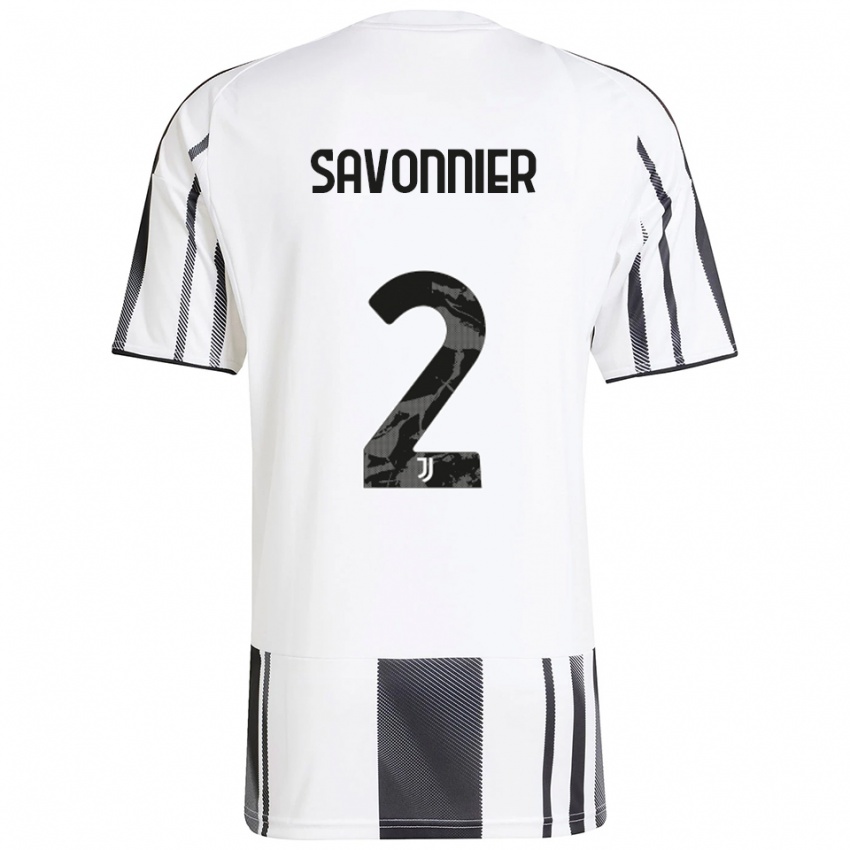 ילדים Nelson Savonnier #2 לבן שחור ג'רזי ביתית 2025/26 חולצה קצרה