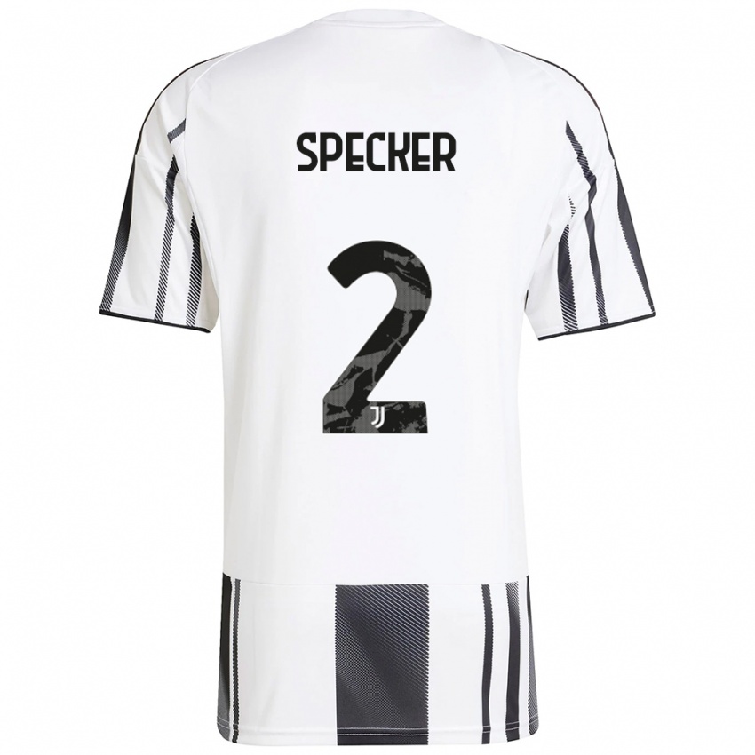 ילדים Stefano Specker #2 לבן שחור ג'רזי ביתית 2025/26 חולצה קצרה