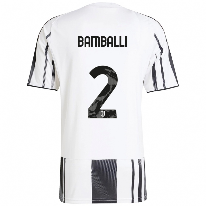 ילדים Léo Bamballi #2 לבן שחור ג'רזי ביתית 2025/26 חולצה קצרה