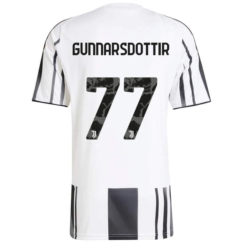 ילדים שרה ביורק גונרסדוטיר #77 לבן שחור ג'רזי ביתית 2025/26 חולצה קצרה