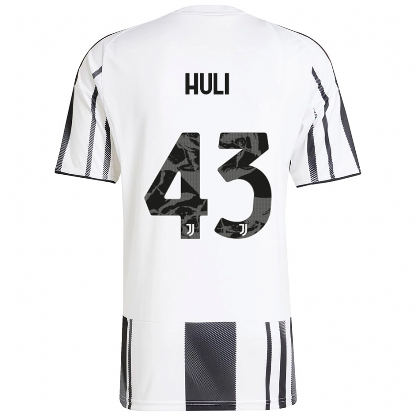 ילדים Raffaele Huli #43 לבן שחור ג'רזי ביתית 2025/26 חולצה קצרה