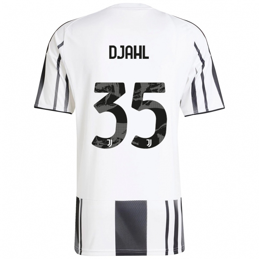 ילדים Rayan Djahl #35 לבן שחור ג'רזי ביתית 2025/26 חולצה קצרה