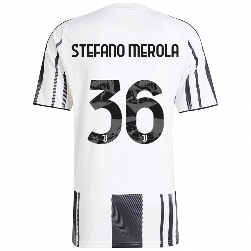 ילדים אנטוניו סטפנו מרולה #36 לבן שחור ג'רזי ביתית 2025/26 חולצה קצרה