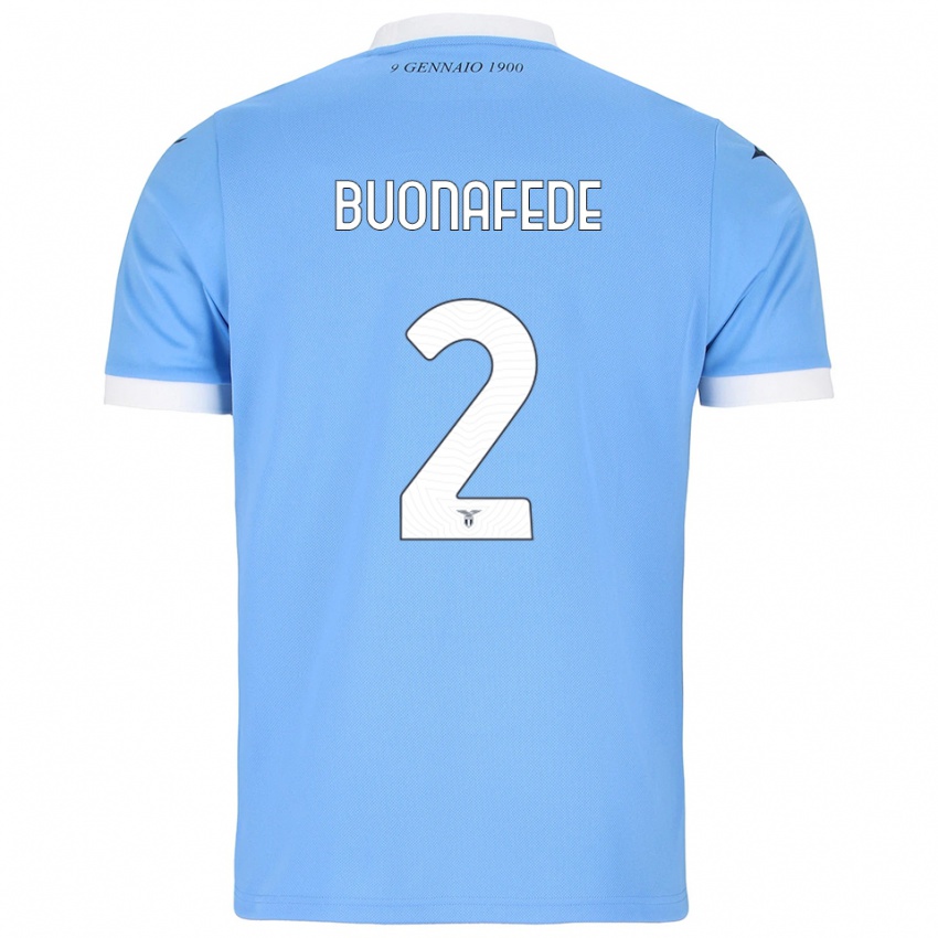 ילדים Tommaso Buonafede #2 תכלת לבן ג'רזי ביתית 2025/26 חולצה קצרה