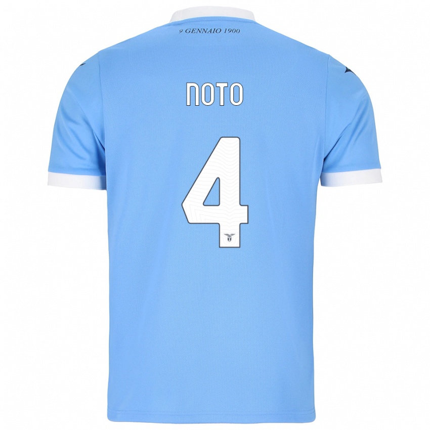 ילדים Pierpaolo Noto #4 תכלת לבן ג'רזי ביתית 2025/26 חולצה קצרה