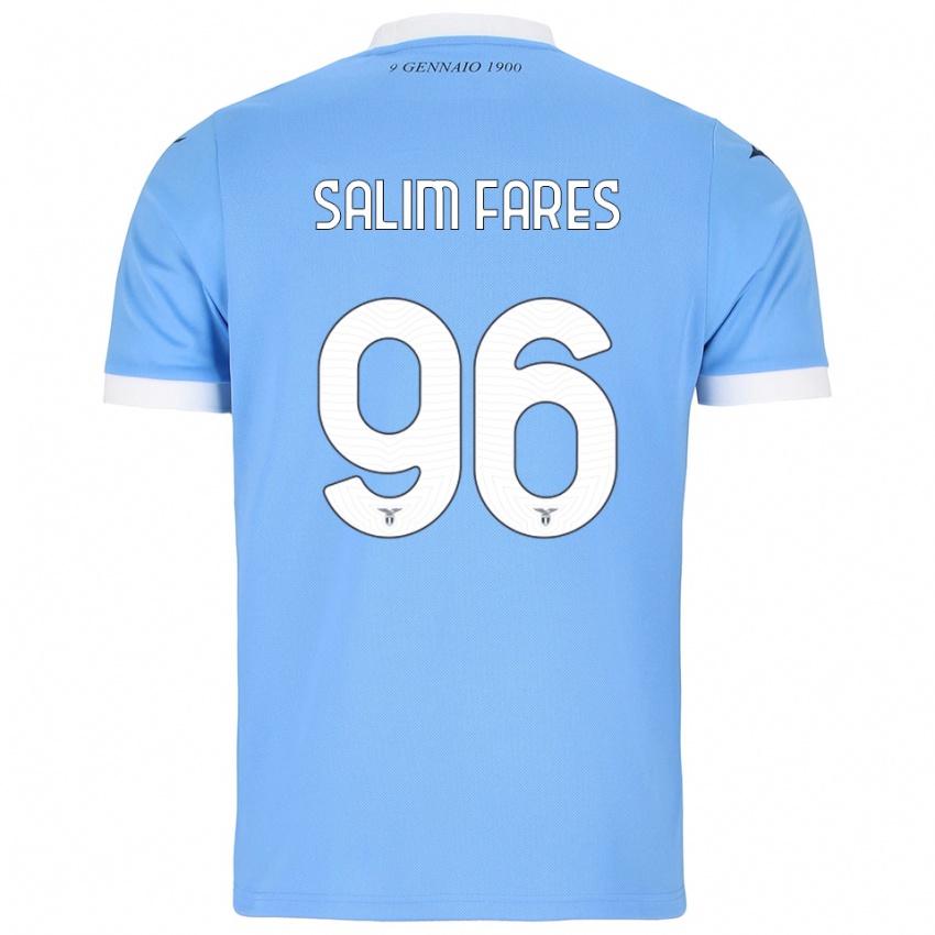 ילדים מוחמד פארס #96 תכלת לבן ג'רזי ביתית 2025/26 חולצה קצרה