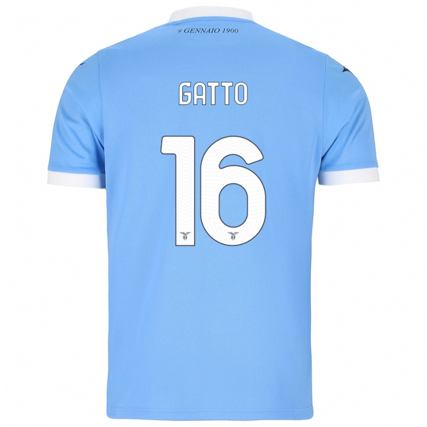 ילדים Francesco Gatto #16 תכלת לבן ג'רזי ביתית 2025/26 חולצה קצרה