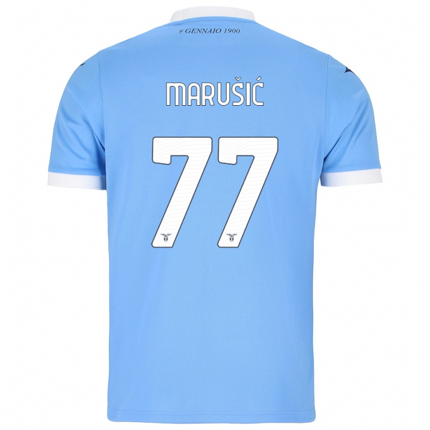 ילדים אדם מארושיץ' #77 תכלת לבן ג'רזי ביתית 2025/26 חולצה קצרה