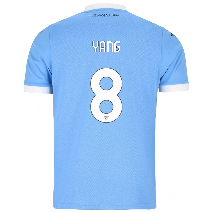 ילדים Lina Yang #8 תכלת לבן ג'רזי ביתית 2025/26 חולצה קצרה