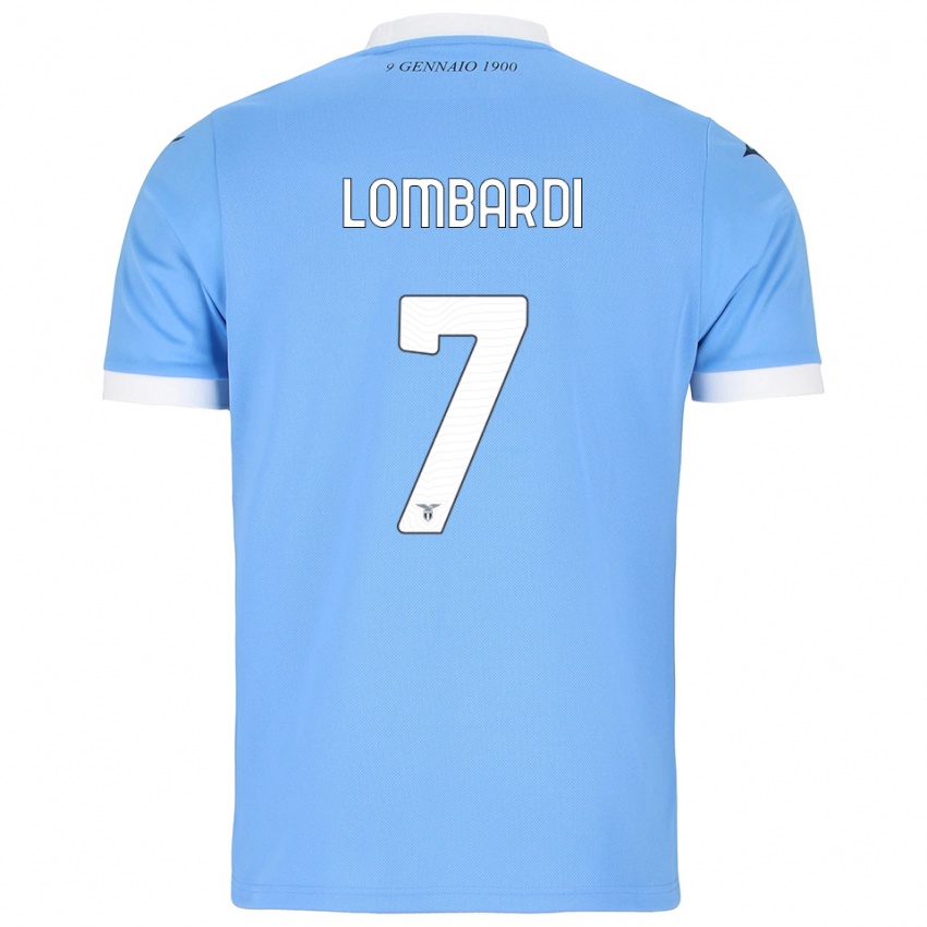 ילדים Pierlorenzo Lombardi #7 תכלת לבן ג'רזי ביתית 2025/26 חולצה קצרה