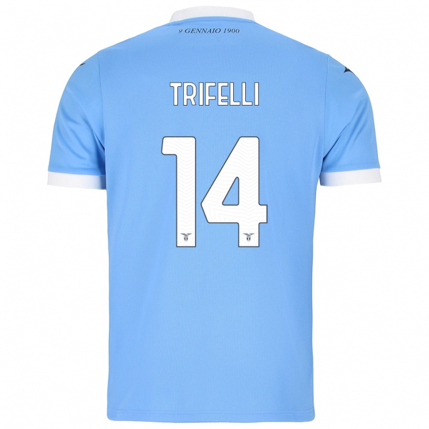 ילדים כריסטיאנו טריפלי #14 תכלת לבן ג'רזי ביתית 2025/26 חולצה קצרה
