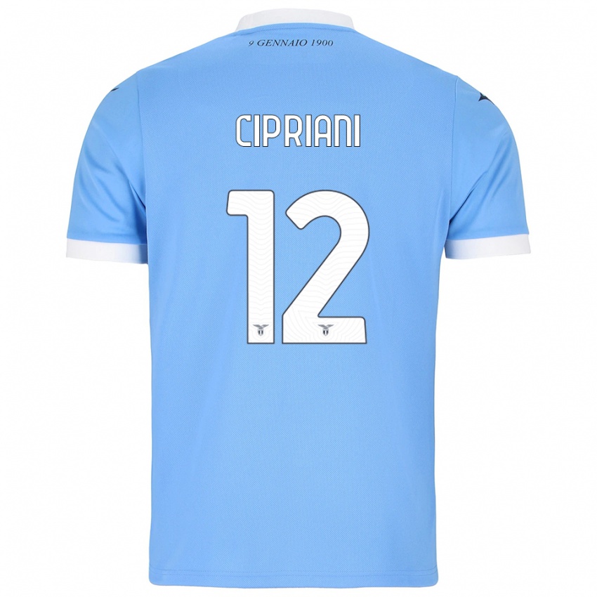 ילדים Alessio Cipriani #12 תכלת לבן ג'רזי ביתית 2025/26 חולצה קצרה