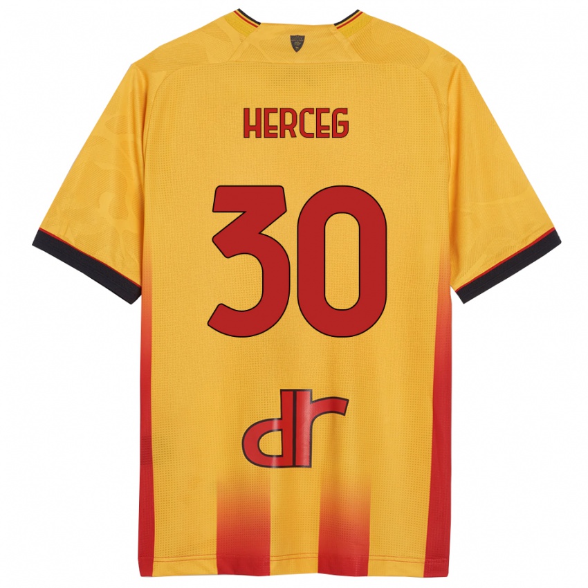 ילדים לוברו הרצג #30 צהוב כתום ג'רזי ביתית 2025/26 חולצה קצרה