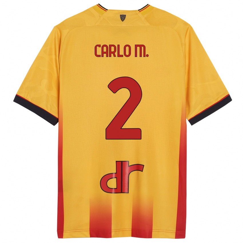 ילדים Carlo Mariano #2 צהוב כתום ג'רזי ביתית 2025/26 חולצה קצרה