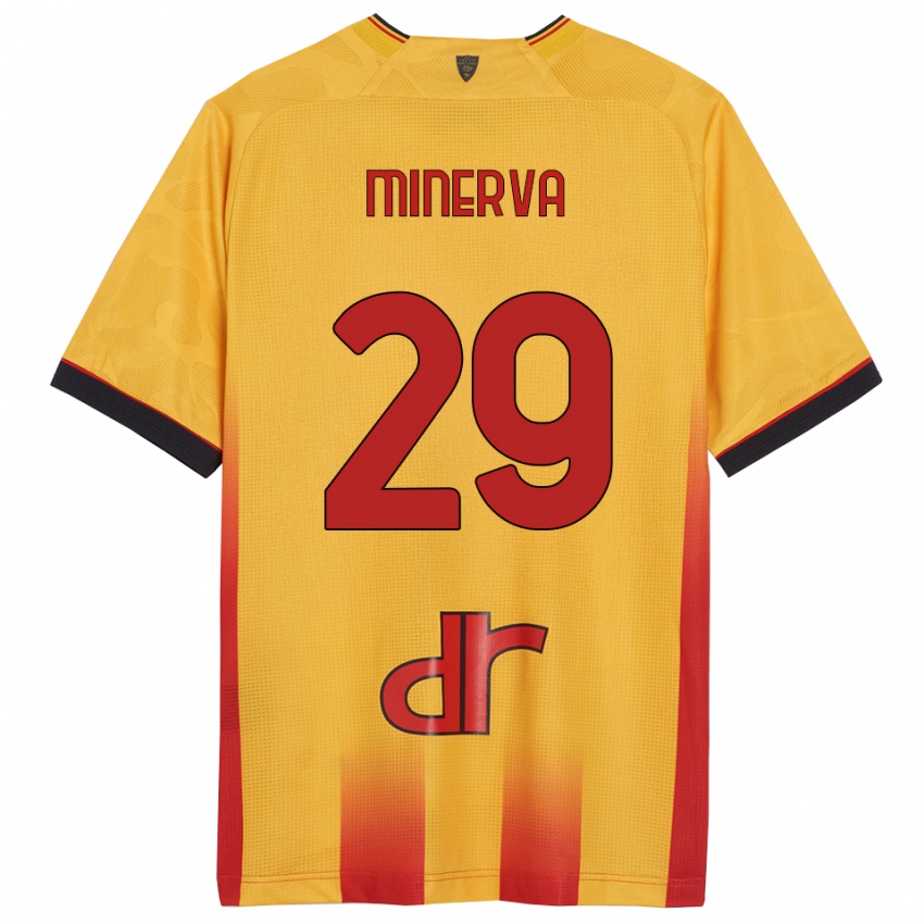 ילדים Francesco Minerva #29 צהוב כתום ג'רזי ביתית 2025/26 חולצה קצרה