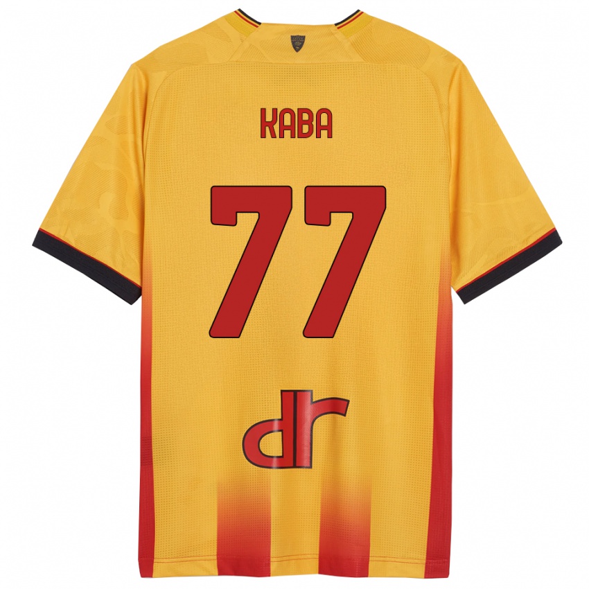 ילדים מוחמד קאבה #77 צהוב כתום ג'רזי ביתית 2025/26 חולצה קצרה