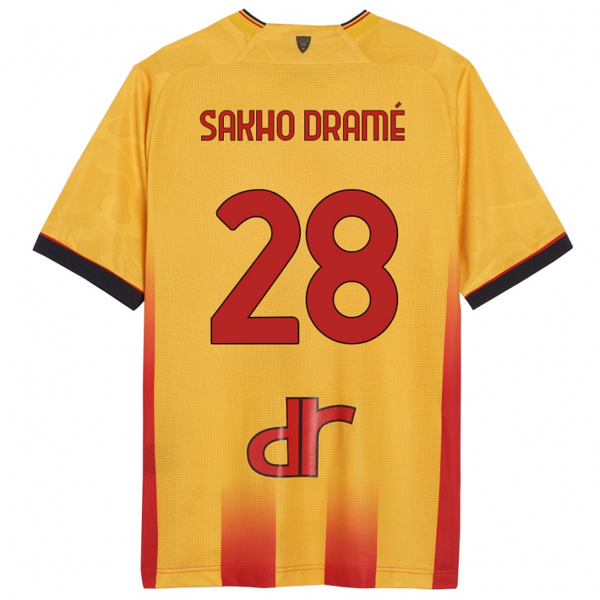 ילדים Samba Sakho Dramé #28 צהוב כתום ג'רזי ביתית 2025/26 חולצה קצרה