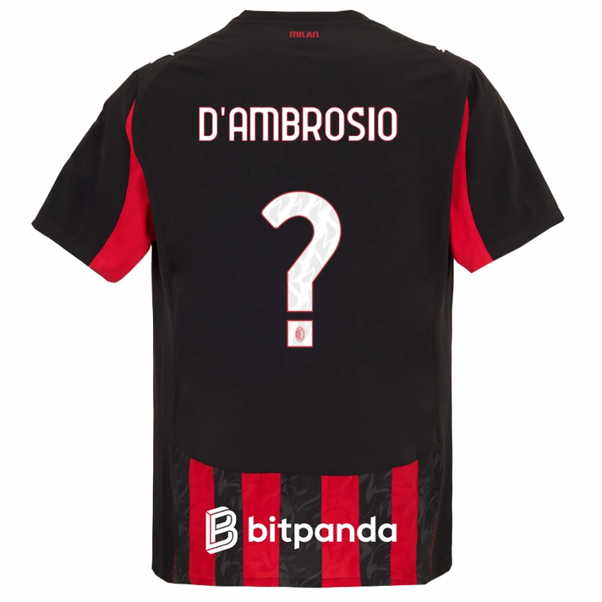 ילדים אנטוניו ד'אמברוסיו #0 אדום שחור ג'רזי ביתית 2025/26 חולצה קצרה