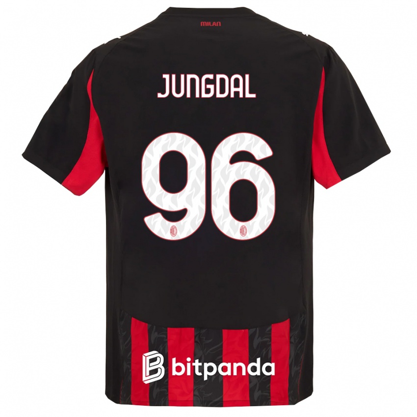 ילדים אנדראס קרישטופר יונגדאל #96 אדום שחור ג'רזי ביתית 2025/26 חולצה קצרה
