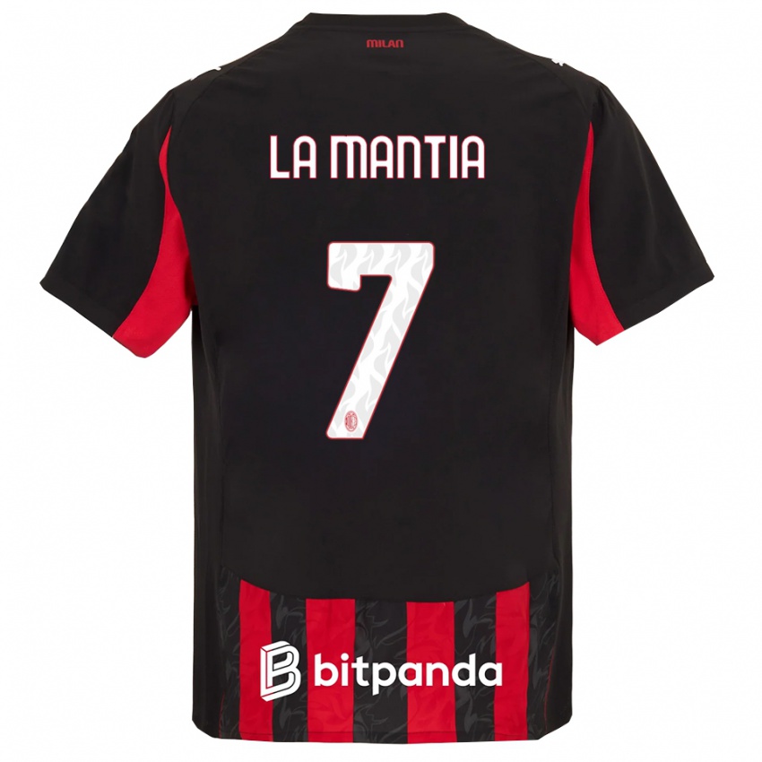 ילדים Simon La Mantia #7 אדום שחור ג'רזי ביתית 2025/26 חולצה קצרה