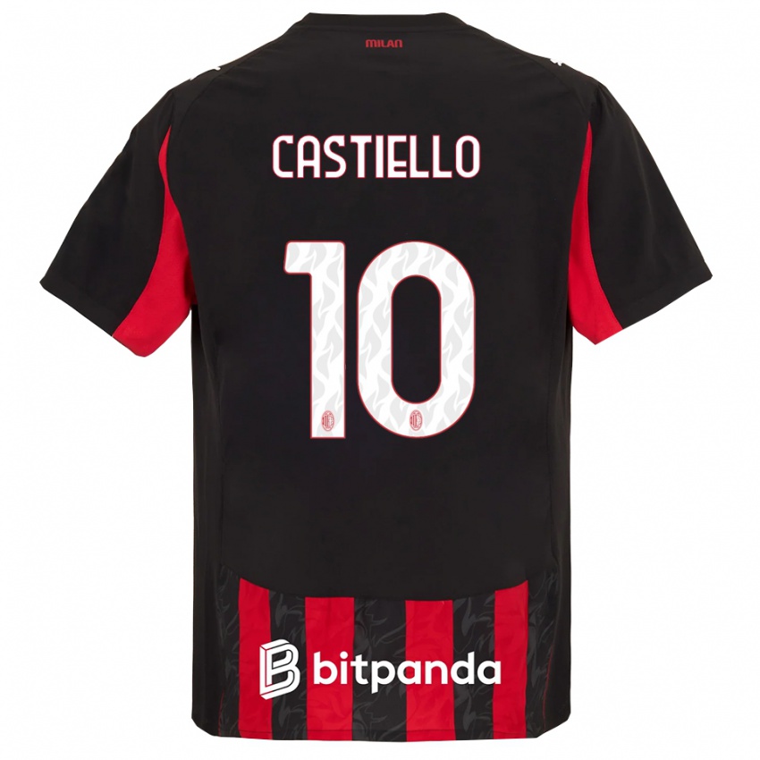 ילדים אלכס קסטילו #10 אדום שחור ג'רזי ביתית 2025/26 חולצה קצרה