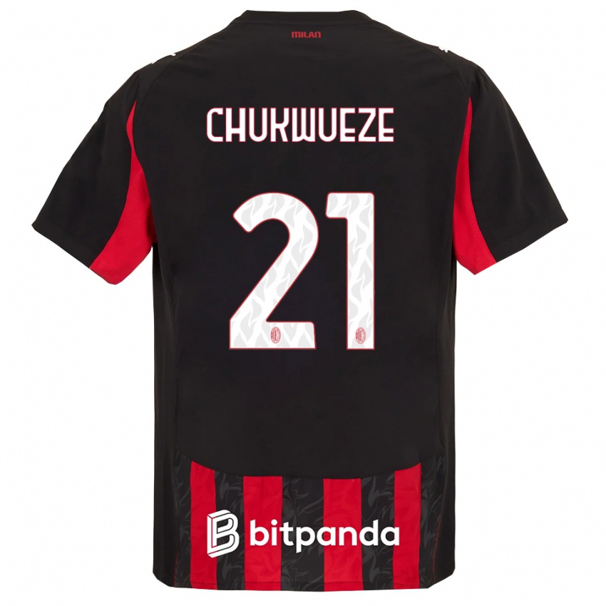 ילדים סמואל צ'וקווזה #21 אדום שחור ג'רזי ביתית 2025/26 חולצה קצרה