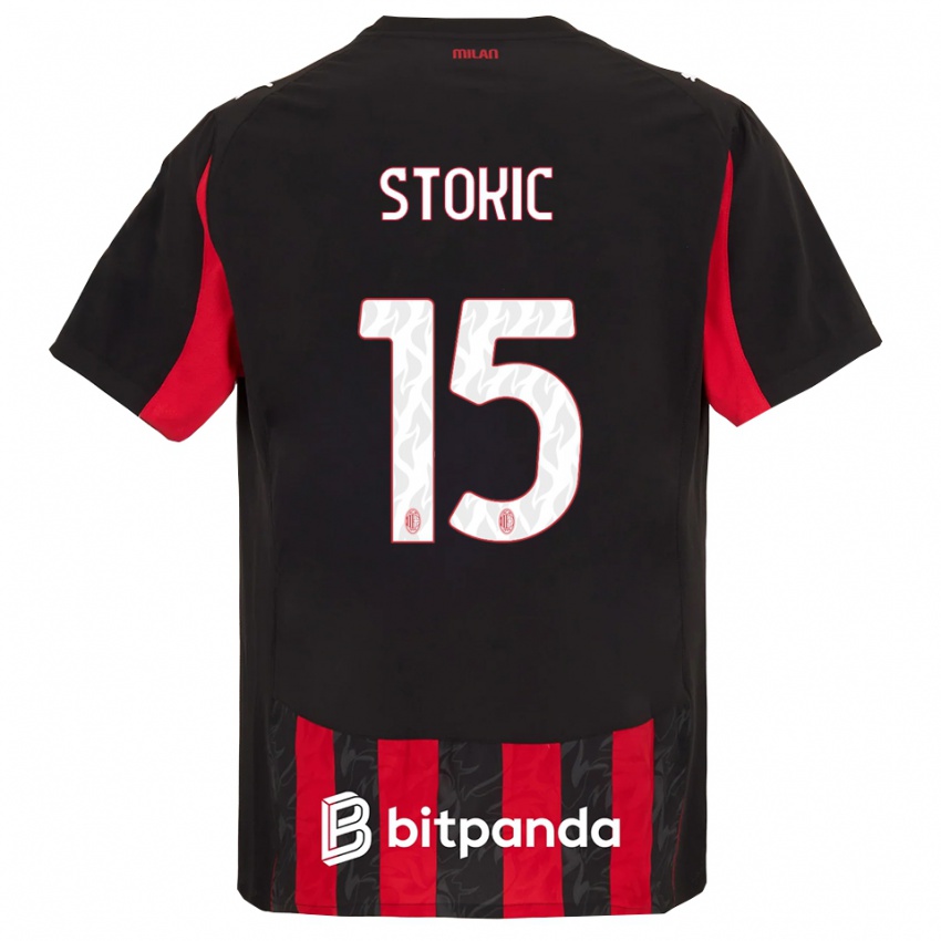 ילדים שרה סטוקיץ׳ #15 אדום שחור ג'רזי ביתית 2025/26 חולצה קצרה