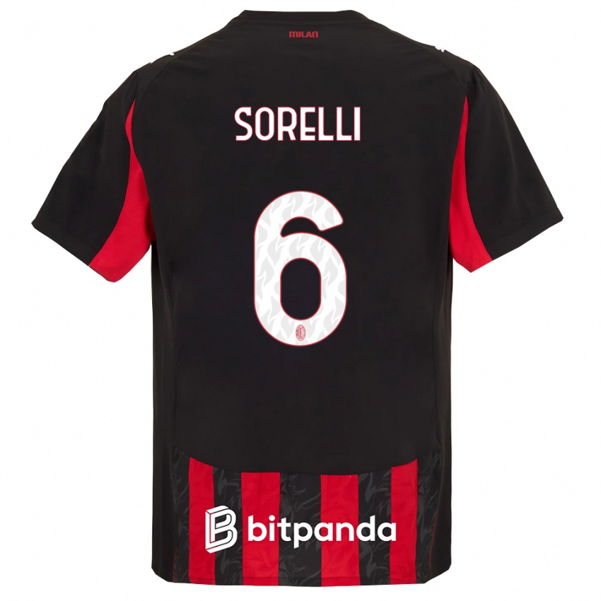 ילדים נדין סורלי #6 אדום שחור ג'רזי ביתית 2025/26 חולצה קצרה