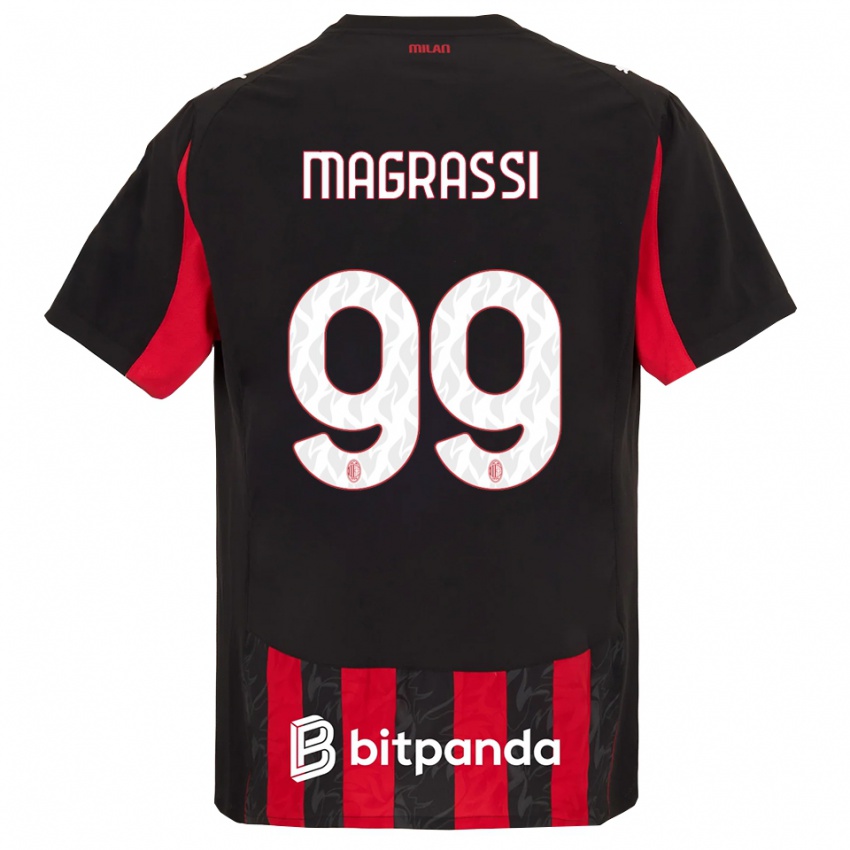 ילדים אנדראה מגראסי #99 אדום שחור ג'רזי ביתית 2025/26 חולצה קצרה