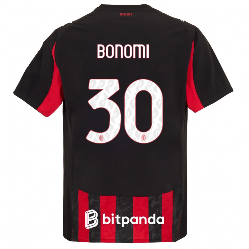 ילדים אלסנדרו בונומי #30 אדום שחור ג'רזי ביתית 2025/26 חולצה קצרה