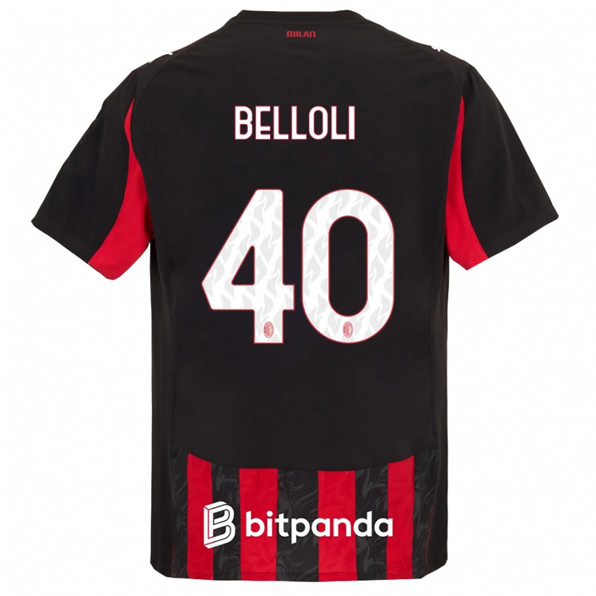 ילדים Sofia Belloli #40 אדום שחור ג'רזי ביתית 2025/26 חולצה קצרה