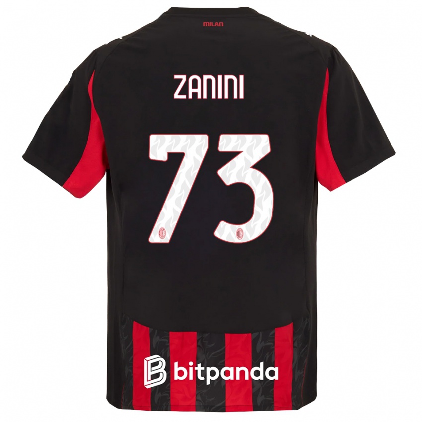 ילדים Paola Zanini #73 אדום שחור ג'רזי ביתית 2025/26 חולצה קצרה