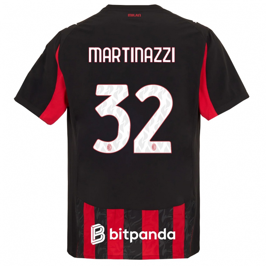 ילדים לוקה מרטינאצי #32 אדום שחור ג'רזי ביתית 2025/26 חולצה קצרה