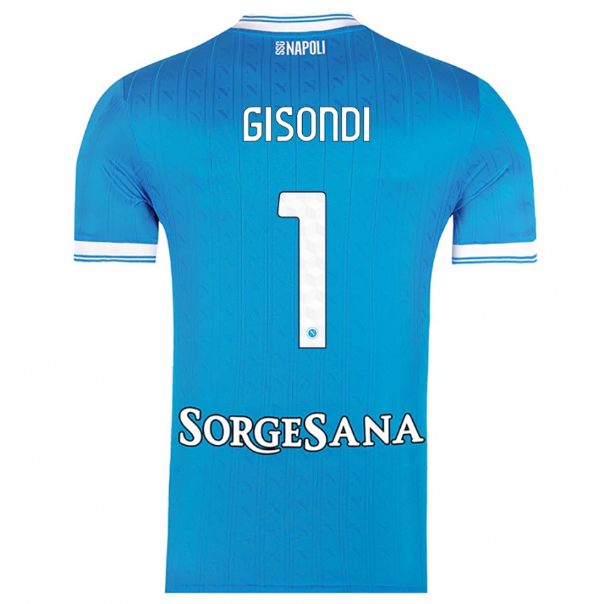 ילדים Francesco Gisondi #1 תכלת לבן ג'רזי ביתית 2025/26 חולצה קצרה