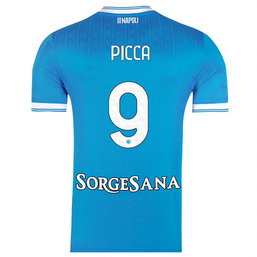 ילדים Luigi Picca #9 תכלת לבן ג'רזי ביתית 2025/26 חולצה קצרה