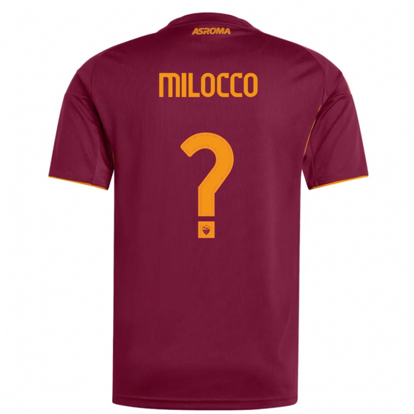 ילדים Matias Milocco #0 בורגונדי כתום ג'רזי ביתית 2025/26 חולצה קצרה