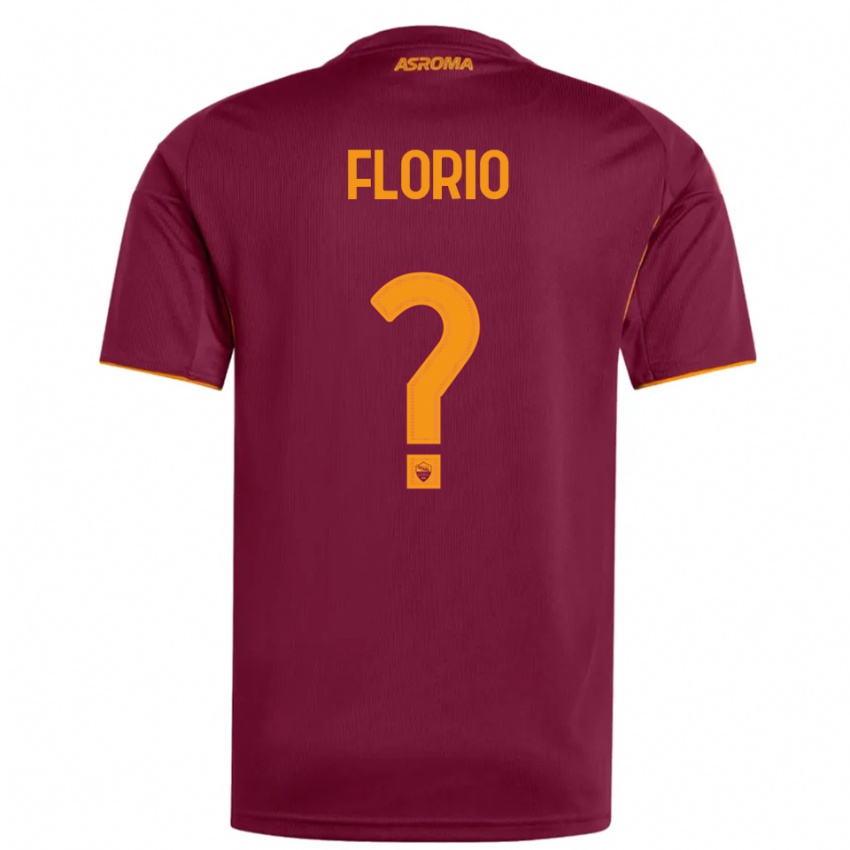 ילדים Davide Florio #0 בורגונדי כתום ג'רזי ביתית 2025/26 חולצה קצרה