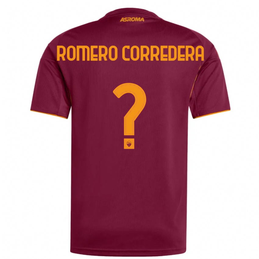 ילדים Miguel Romero Corredera #0 בורגונדי כתום ג'רזי ביתית 2025/26 חולצה קצרה