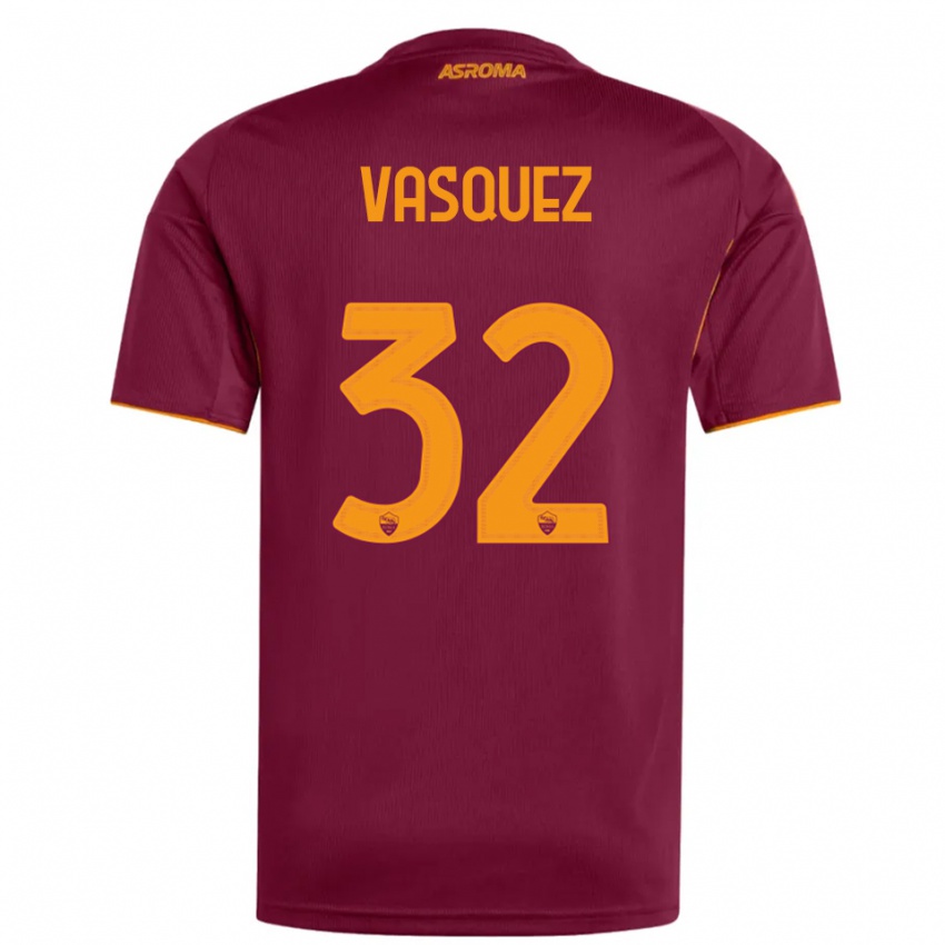 ילדים דוויס ואסקז #32 בורגונדי כתום ג'רזי ביתית 2025/26 חולצה קצרה