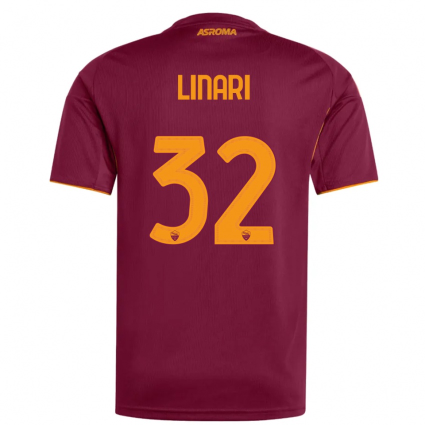 ילדים אלנה לינרי #32 בורגונדי כתום ג'רזי ביתית 2025/26 חולצה קצרה