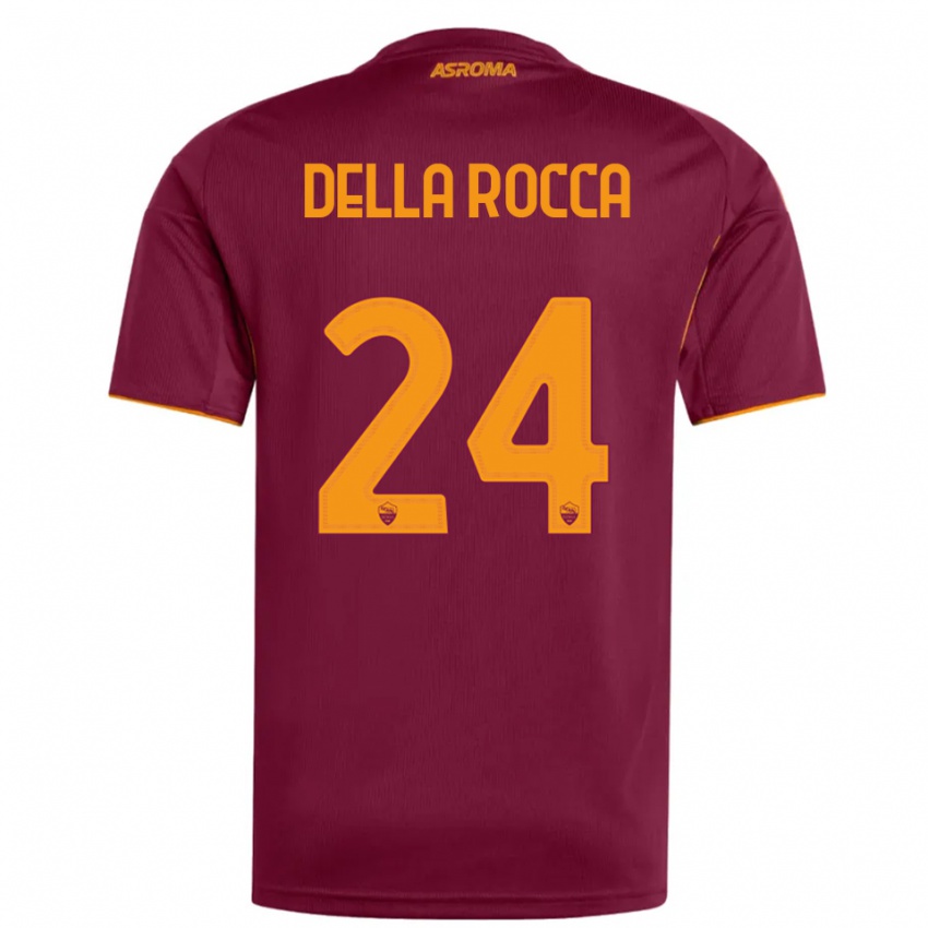 ילדים Mattia Della Rocca #24 בורגונדי כתום ג'רזי ביתית 2025/26 חולצה קצרה