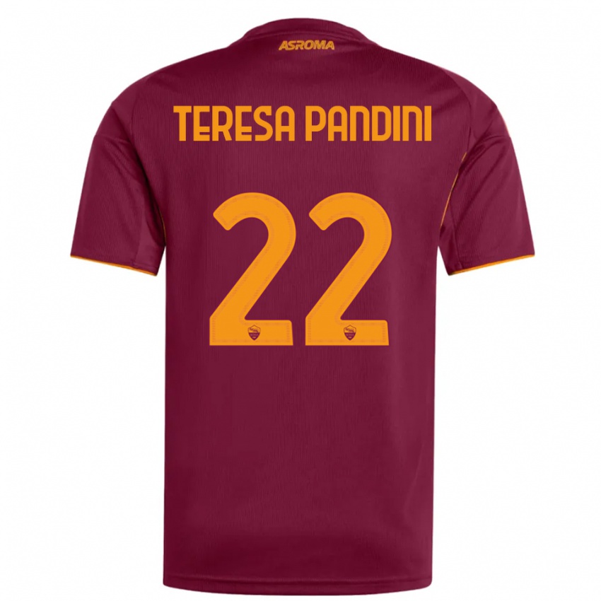 ילדים מרתה פאנדיני #22 בורגונדי כתום ג'רזי ביתית 2025/26 חולצה קצרה