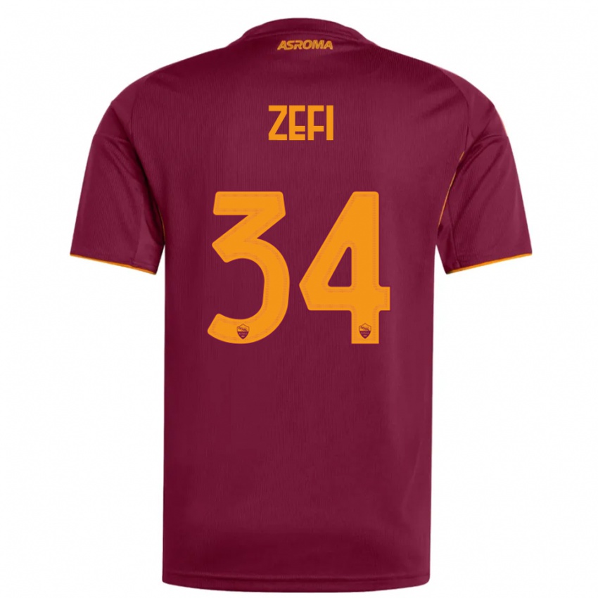 ילדים קווין זפי #34 בורגונדי כתום ג'רזי ביתית 2025/26 חולצה קצרה